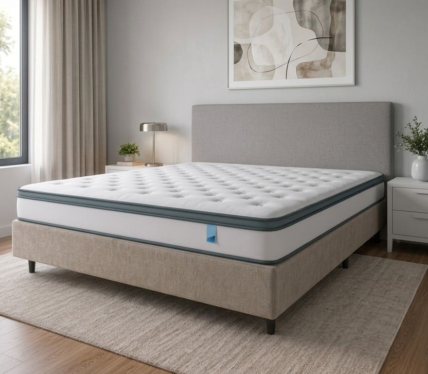 Colchão Simmons BlueWave em um quarto decorado